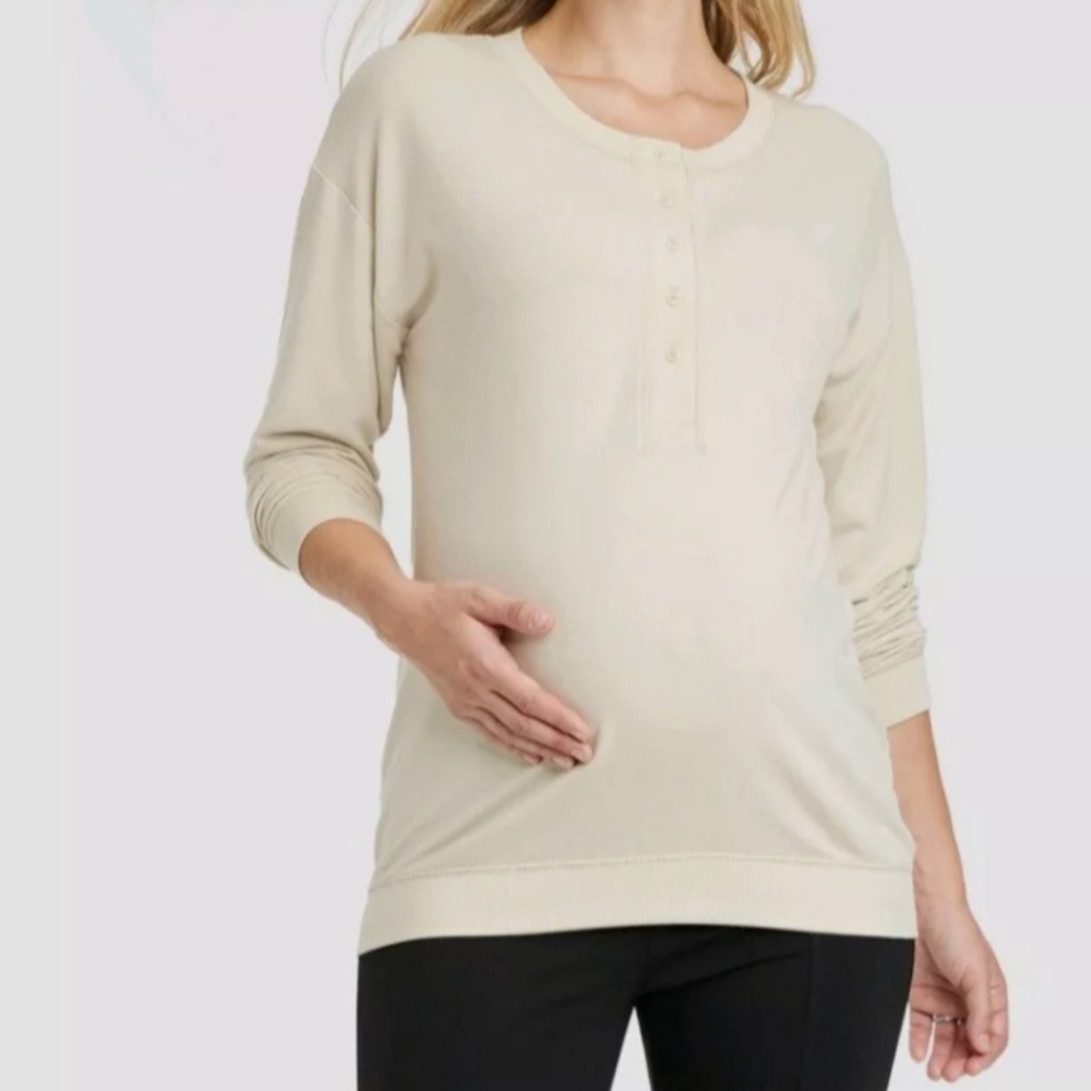 Isabel Maternity long sleeve pullover top size M